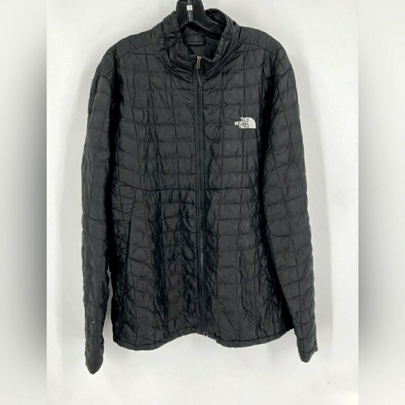 The North Face Mens Black Thermoball Full Zipped Pockets Quilted Jacket Coat XL